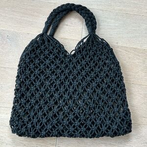 Black Knitted Tote Bag